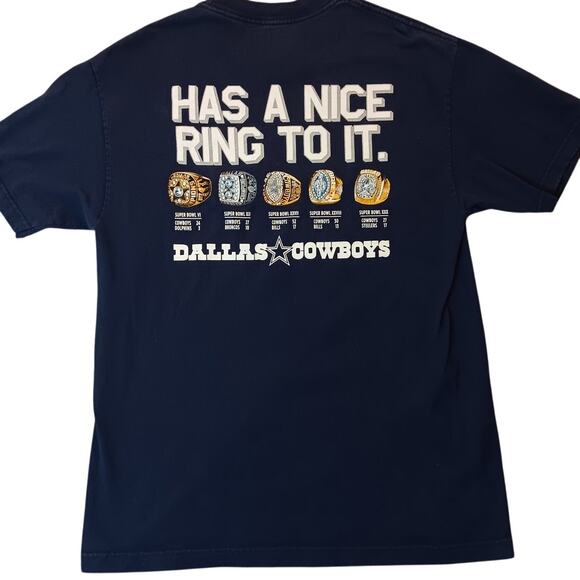 Dallas Cowboys Team Apparel Medium Navy Blue 5X Champs Nice Ring Super Bowl - Picture 1 of 11